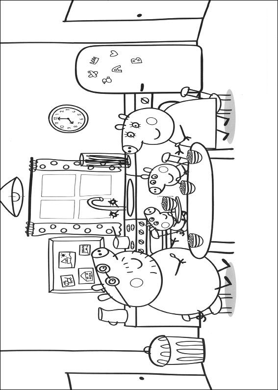 Plansa de colorat cu Peppa Pig 20 13